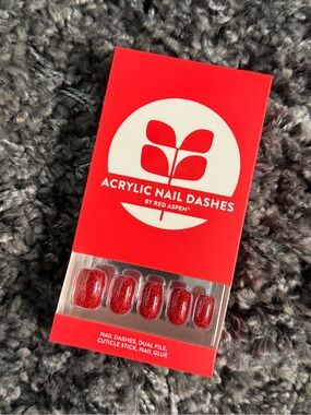 Red Aspen Nail Dash Red Glitter Firecracker Ria